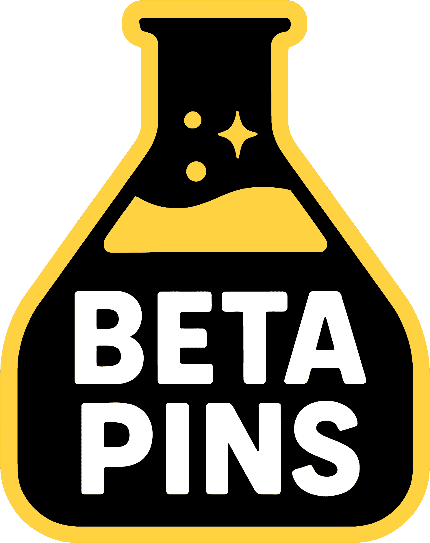 Close-up of custom Beta Club enamel pins