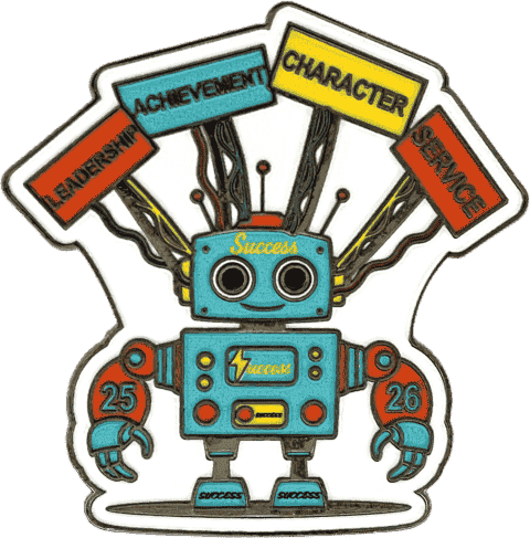 Eye-catching offset printed custom Beta pin ready for trading at state Beta Club gatherings